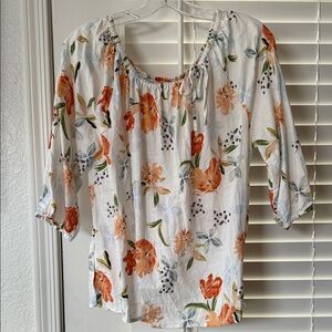 1/2 Sleeve Floral Blouse -